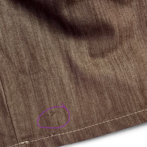 Y2K Strapless Denim Jumpsuit Smocked Wide Leg Boho Capri L Cowgirl Brown Hippie - Picture 14 of 14